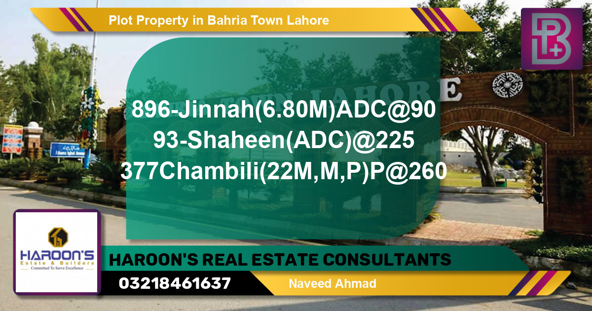 Residential Plot for Sale in Bahria Town, Lahore - (BP-57687)