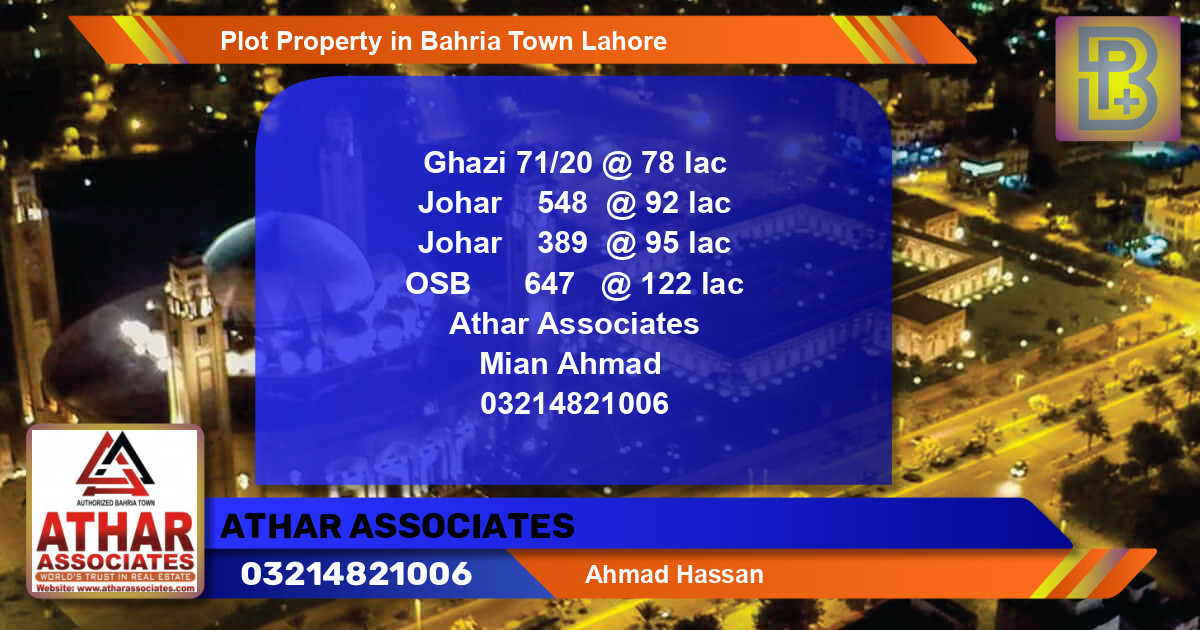Residential Plot for Sale in Bahria Town, Lahore - (BP-57701)