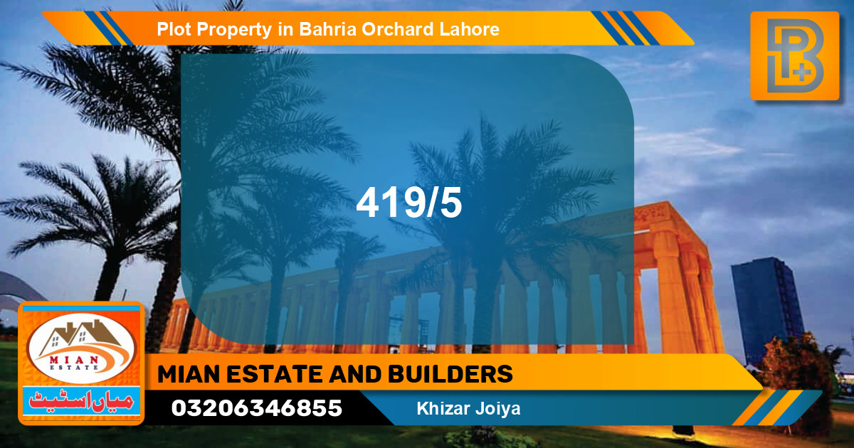 Residential Plot for Sale in Bahria Orchard, Lahore - (BP-57725)