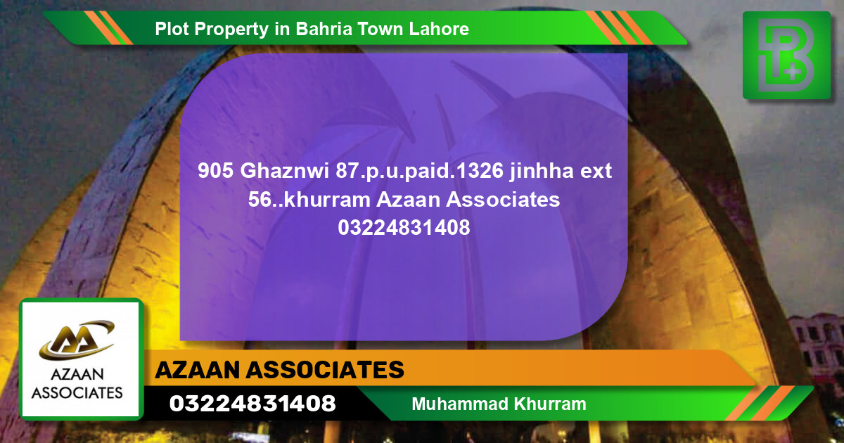 Residential Plot for Sale in Bahria Town, Lahore - (BP-57739)