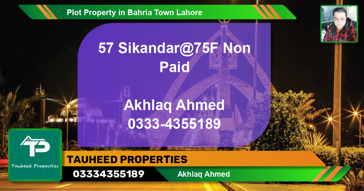 Residential Plot for Sale in Bahria Town, Lahore - (BP-57740)