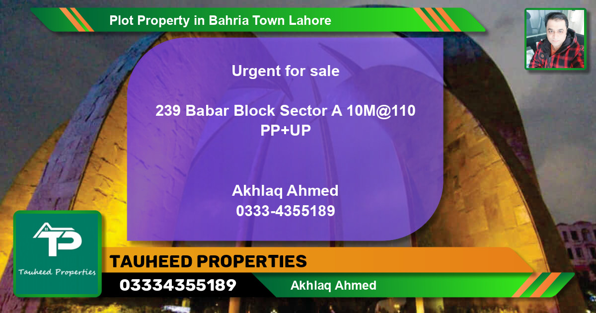 Residential Plot for Sale in Bahria Town, Lahore - (BP-57744)