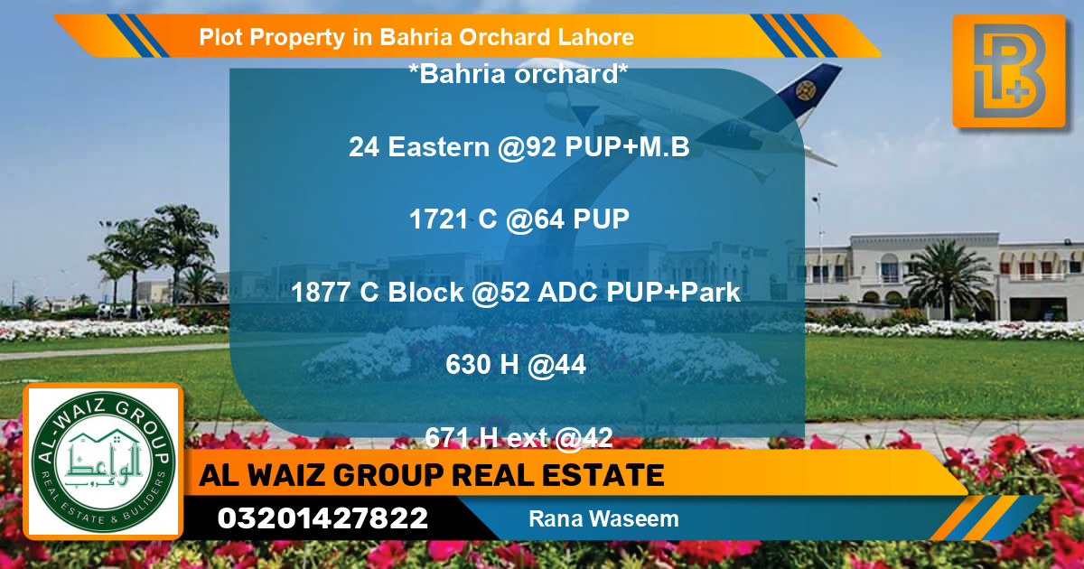Residential Plot for Sale in Bahria Orchard, Lahore - (BP-57753)
