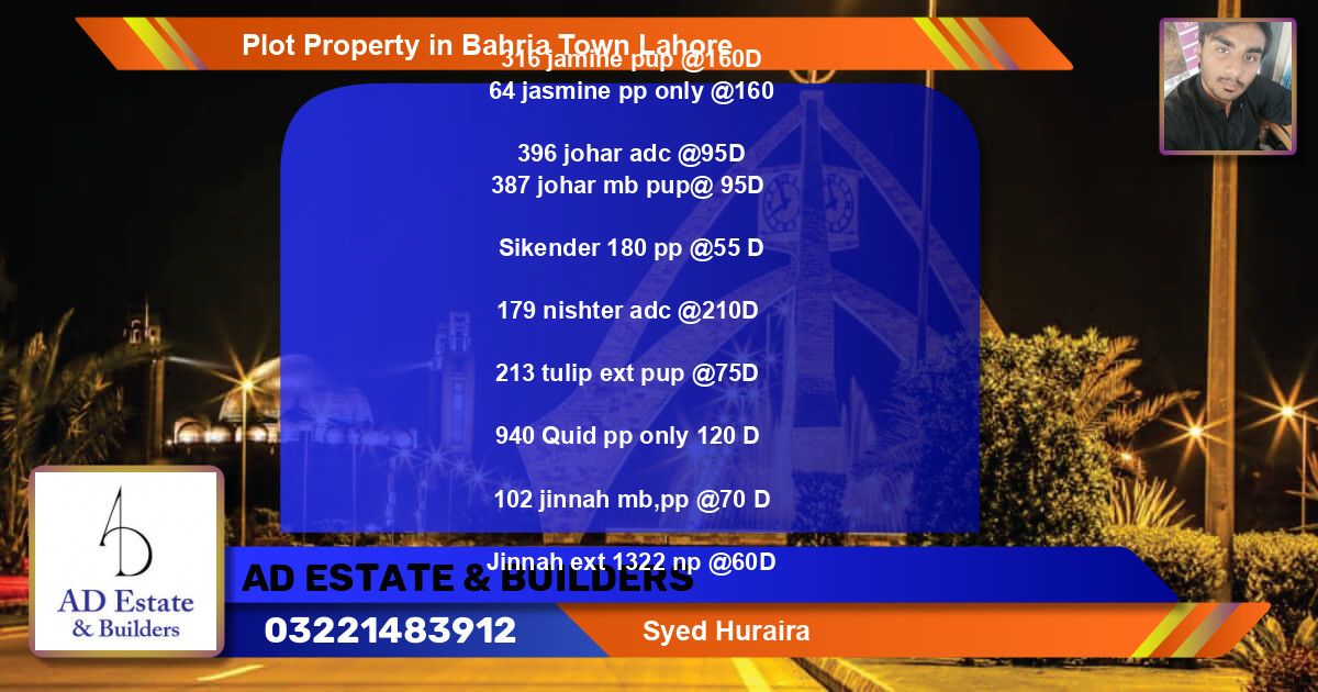 Residential Plot for Sale in Bahria Town, Lahore - (BP-57763)