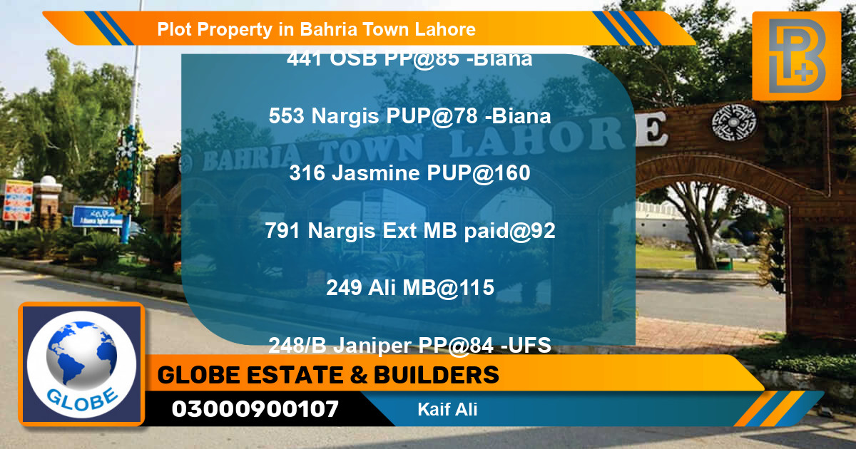 Residential Plot for Sale in Bahria Town, Lahore - (BP-57784)