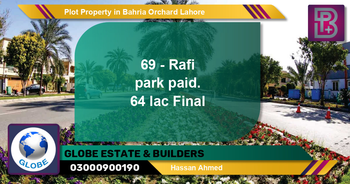 Residential Plot for Sale in Bahria Orchard, Lahore - (BP-57852)
