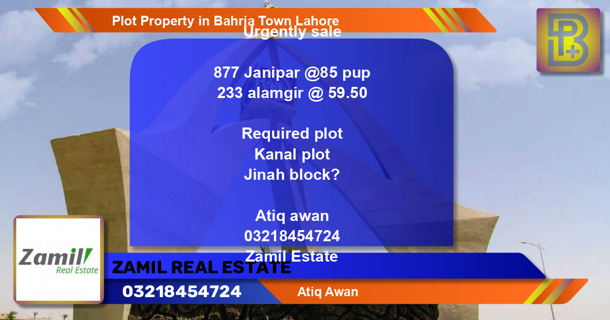 Residential Plot for Sale in Bahria Town, Lahore - (BP-57868)