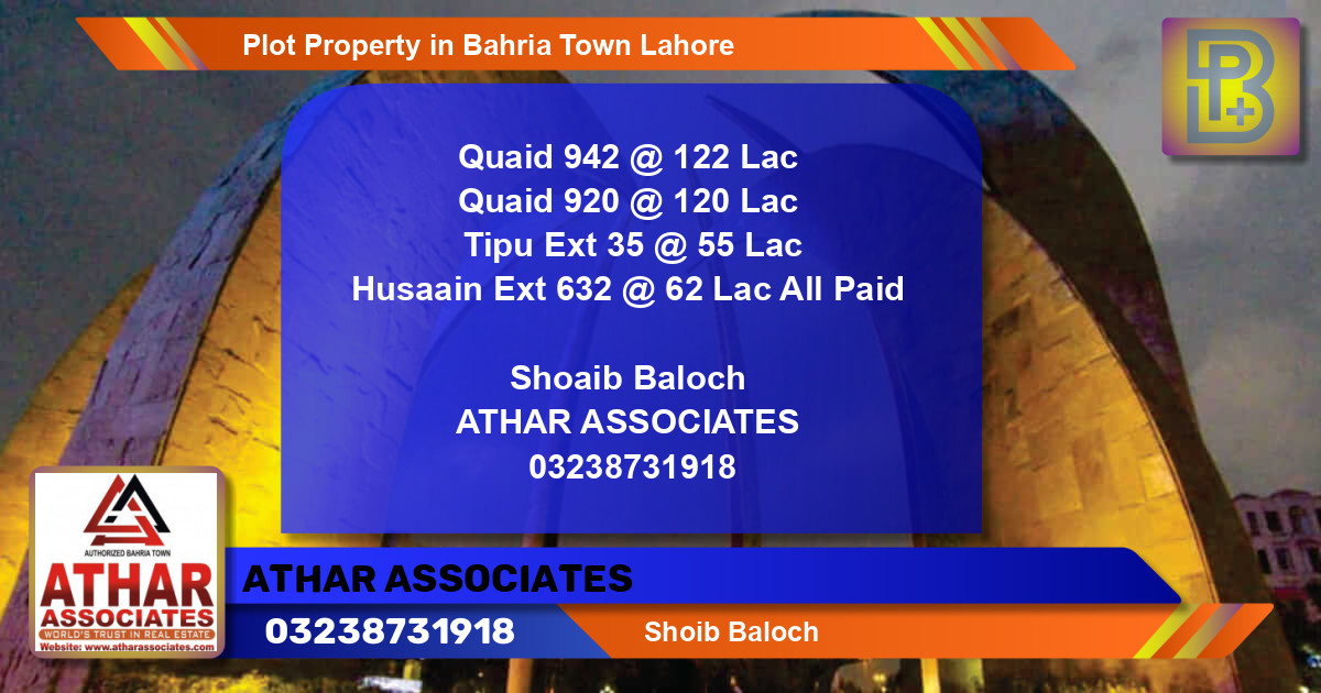 Residential Plot for Sale in Bahria Town, Lahore - (BP-57871)