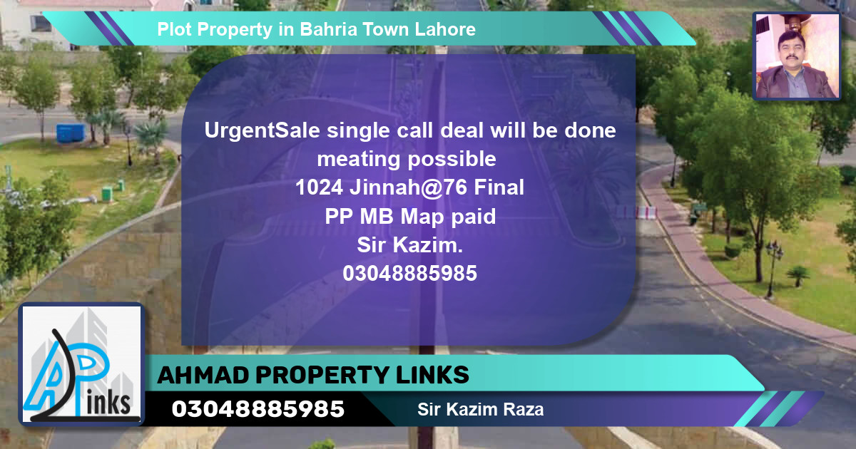 Residential Plot for Sale in Bahria Town, Lahore - (BP-57872)