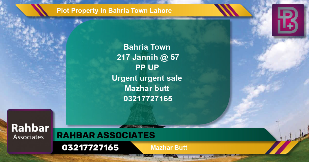 Residential Plot for Sale in Bahria Town, Lahore - (BP-57884)
