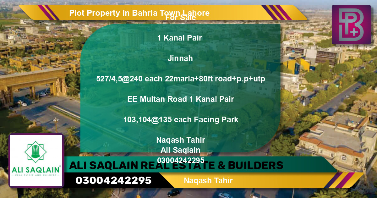 Residential Plot for Sale in Bahria Town, Lahore - (BP-57887)