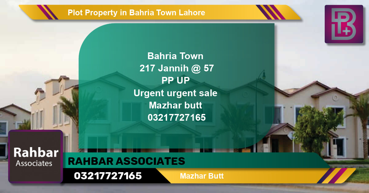 Residential Plot for Sale in Bahria Town, Lahore - (BP-57899)