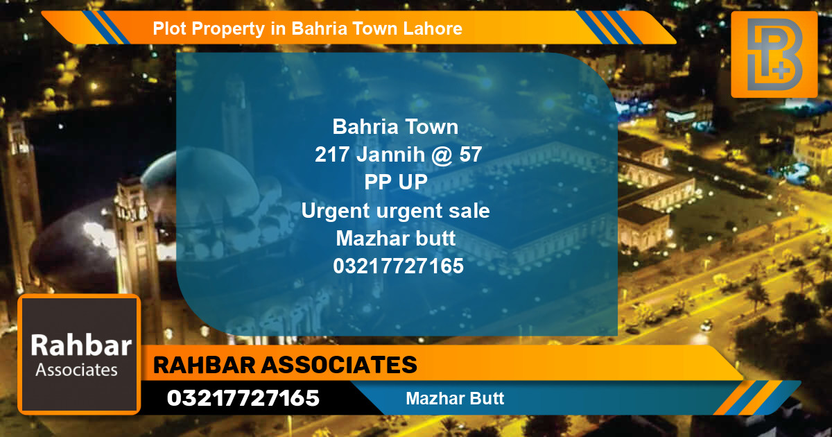 Residential Plot for Sale in Bahria Town, Lahore - (BP-57902)
