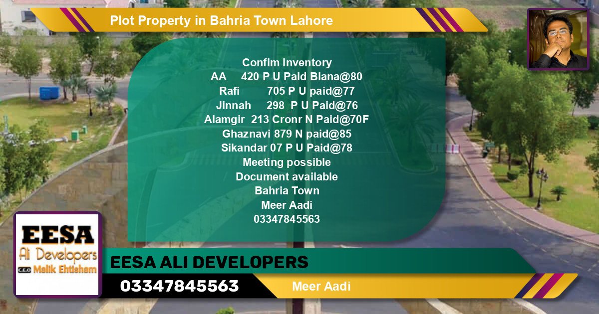 Residential Plot for Sale in Bahria Town, Lahore - (BP-57908)