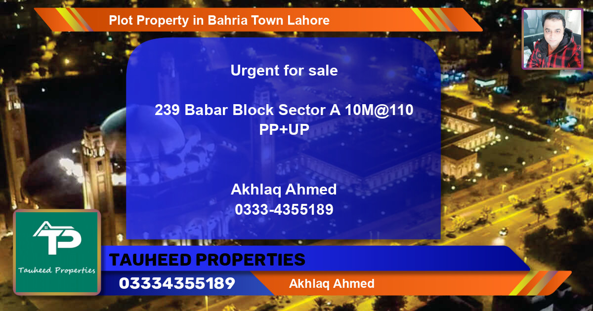 Residential Plot for Sale in Bahria Town, Lahore - (BP-57930)
