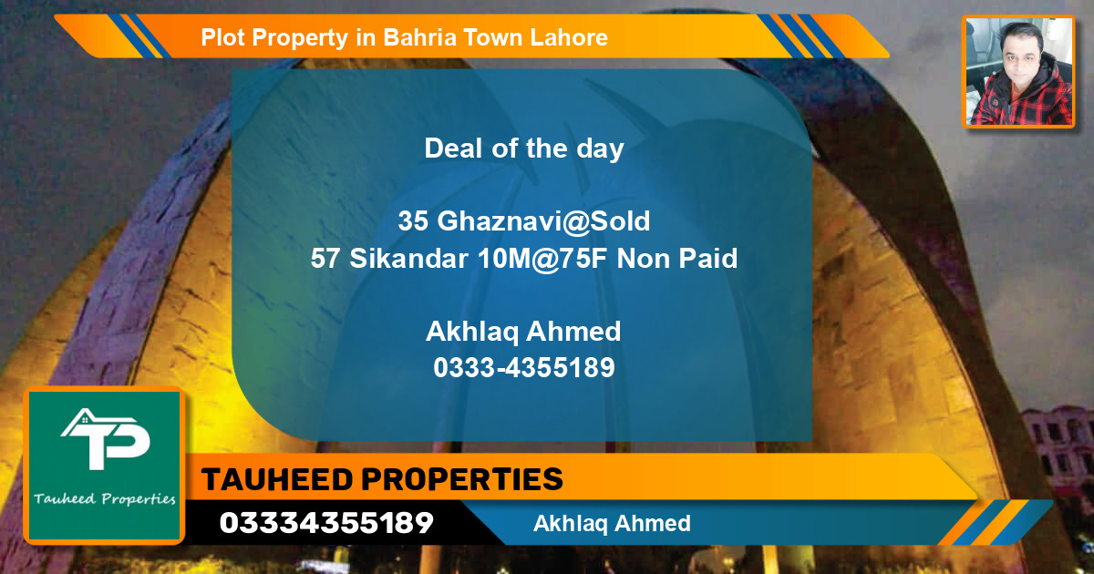 Residential Plot for Sale in Bahria Town, Lahore - (BP-57945)