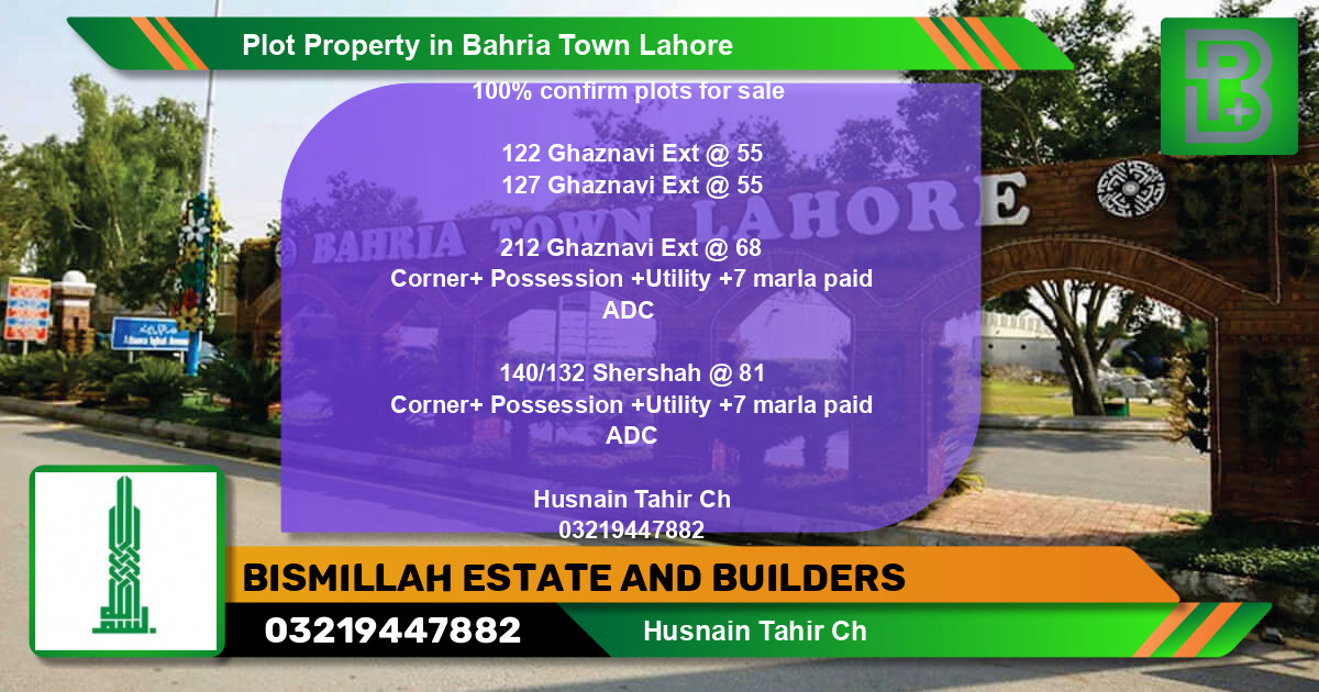 Residential Plot for Sale in Bahria Town, Lahore - (BP-57966)