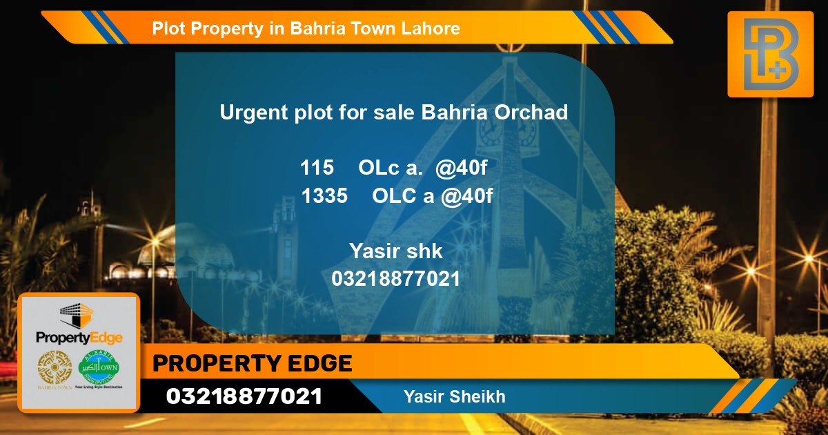 Residential Plot for Sale in Bahria Town, Lahore - (BP-57992)