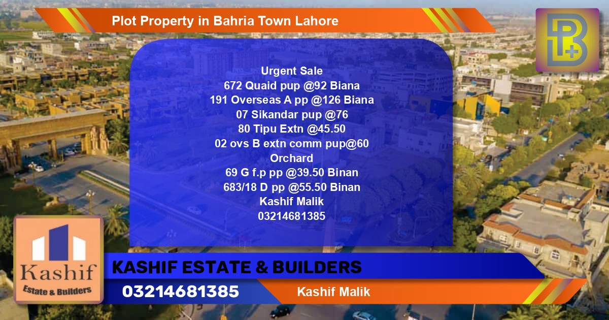 Residential Plot for Sale in Bahria Town, Lahore - (BP-58036)