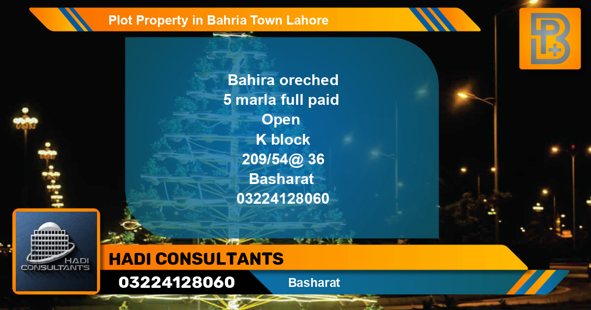 Residential Plot for Sale in Bahria Town, Lahore - (BP-58053)