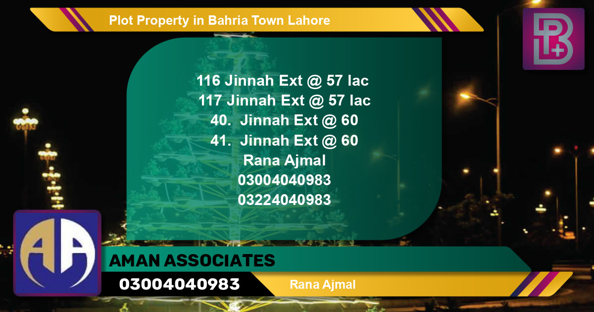 Residential Plot for Sale in Bahria Town, Lahore - (BP-58067)