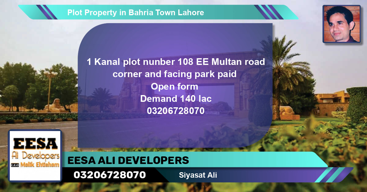 Residential Plot for Sale in Bahria Town, Lahore - (BP-58080)