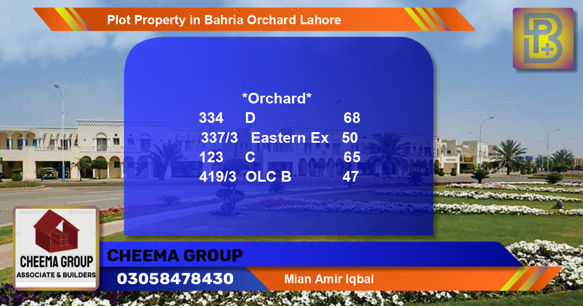 Residential Plot for Sale in Bahria Orchard, Lahore - (BP-58126)