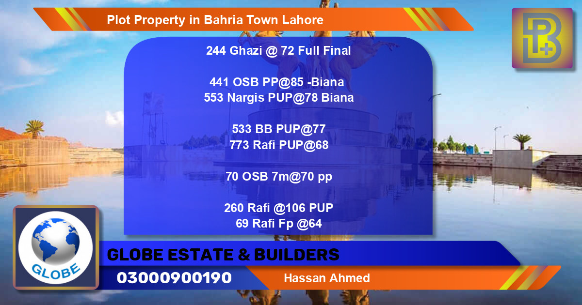 Residential Plot for Sale in Bahria Town, Lahore - (BP-58127)