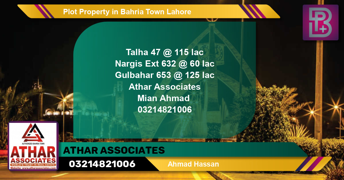 Residential Plot for Sale in Bahria Town, Lahore - (BP-58152)