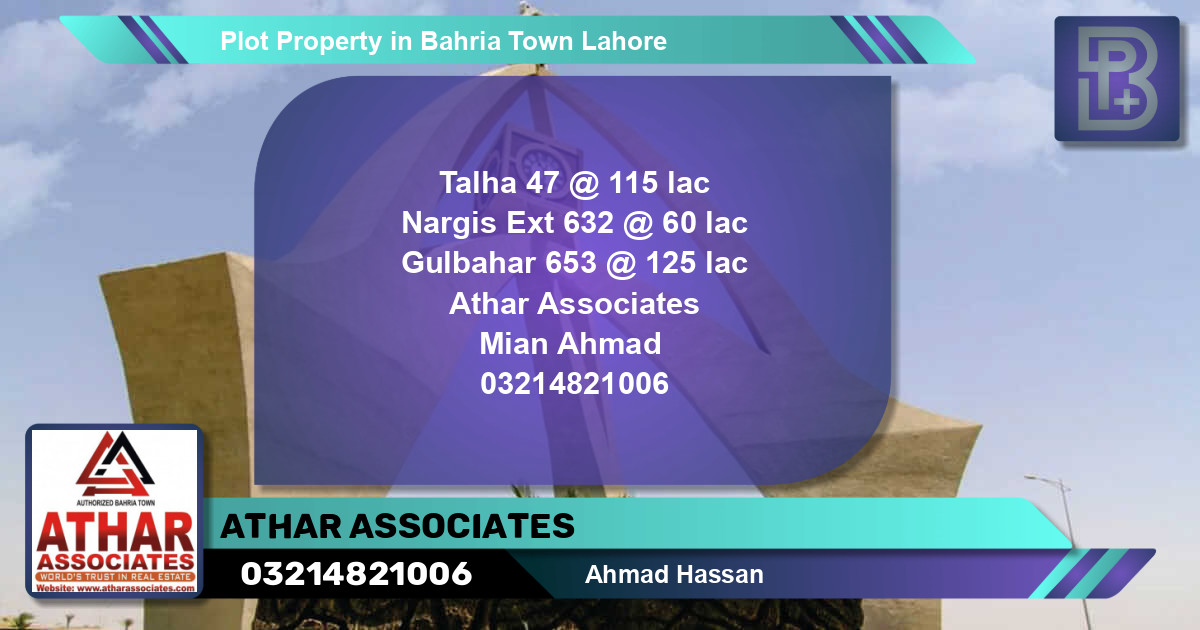 Residential Plot for Sale in Bahria Town, Lahore - (BP-58153)