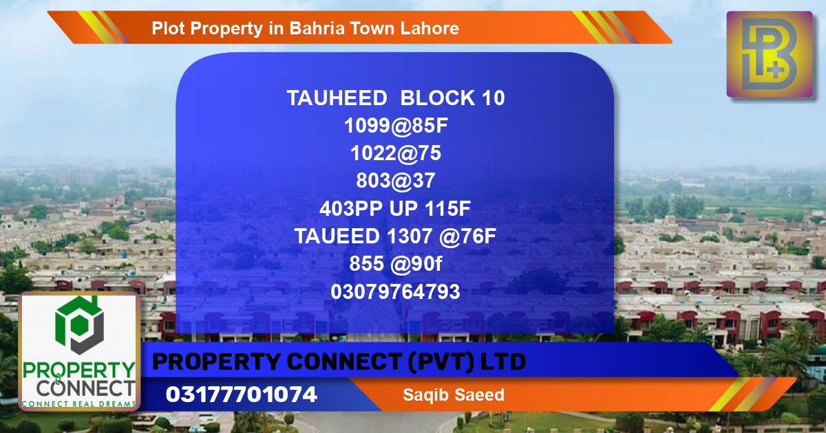 Residential Plot for Sale in Bahria Town, Lahore - (BP-58205)