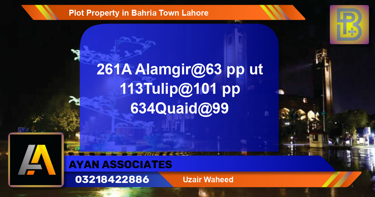 Residential Plot for Sale in Bahria Town, Lahore - (BP-58211)