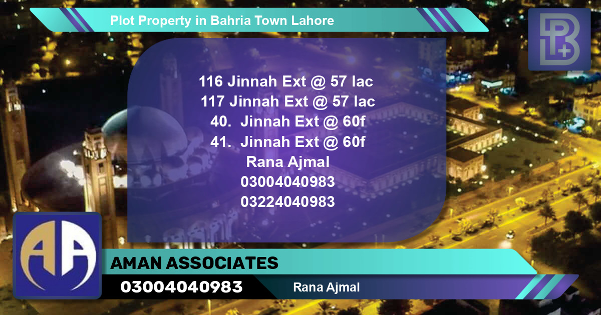 Residential Plot for Sale in Bahria Town, Lahore - (BP-58219)