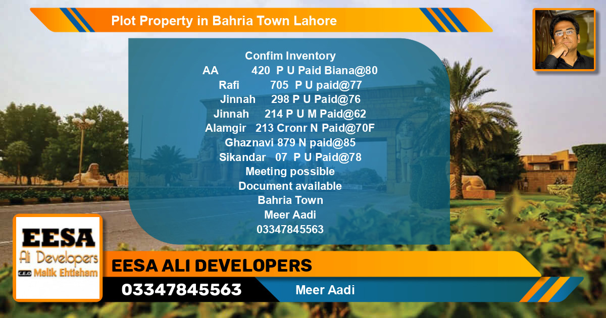 Residential Plot for Sale in Bahria Town, Lahore - (BP-58226)