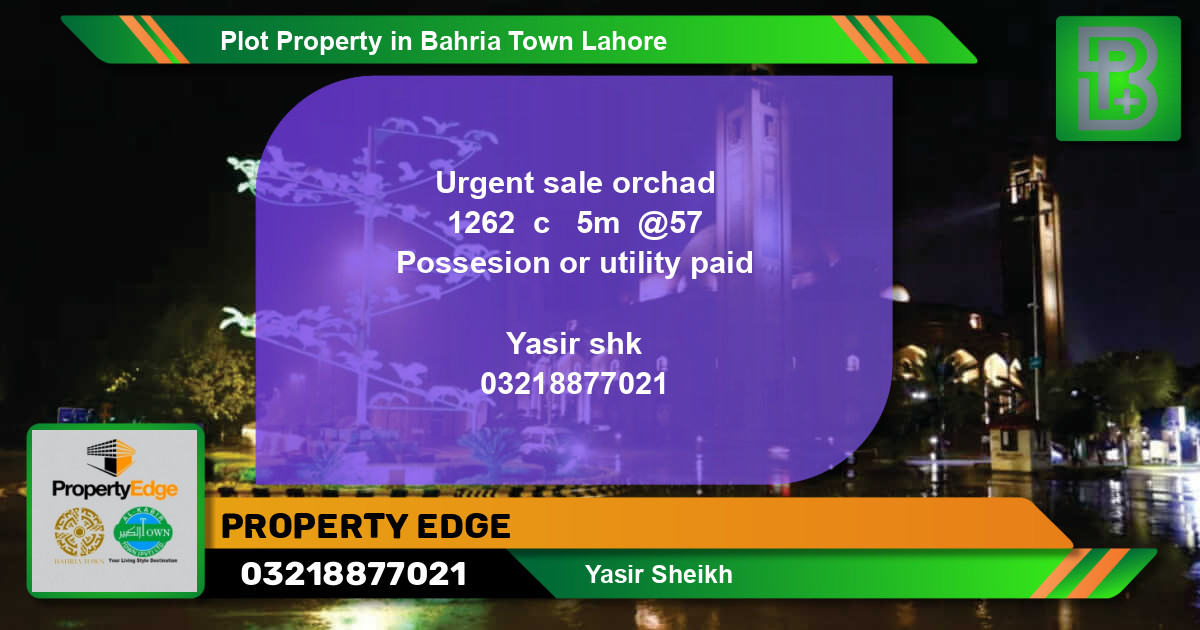 Residential Plot for Sale in Bahria Town, Lahore - (BP-58242)