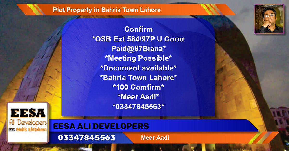 Residential Plot for Sale in Bahria Town, Lahore - (BP-58263)