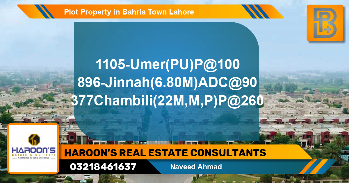 Residential Plot for Sale in Bahria Town, Lahore - (BP-58280)