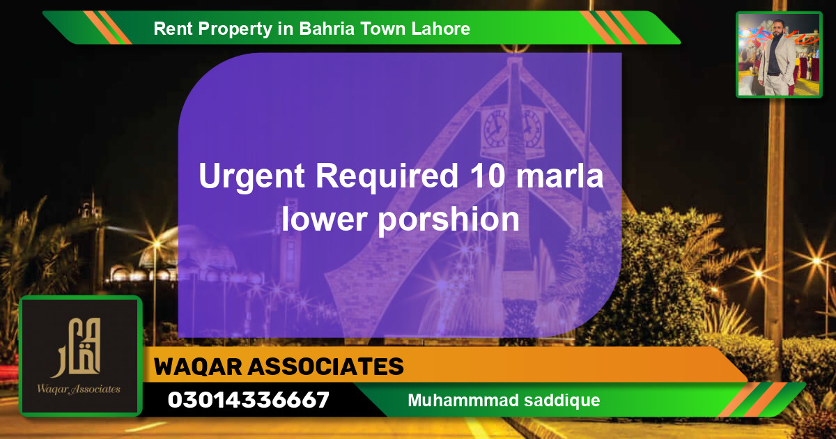 Residential Property for Rent in Bahria Town, Lahore - (BP-58287)