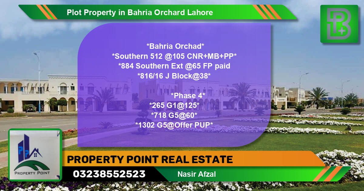 Residential Plot for Sale in Bahria Orchard, Lahore - (BP-58305)