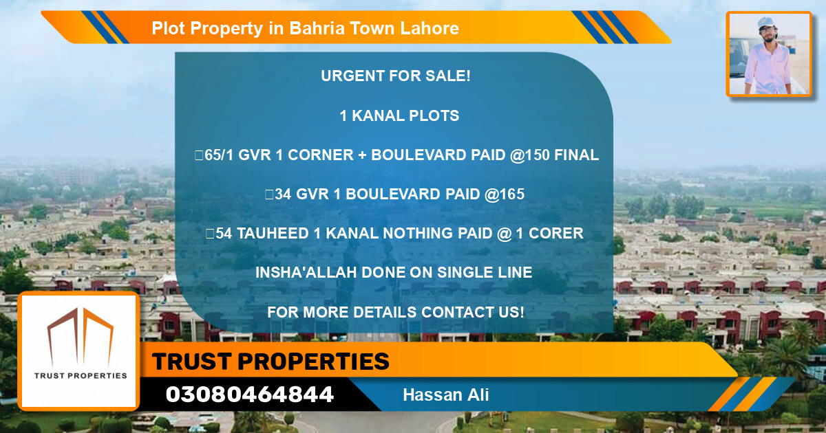 Residential Plot for Sale in Bahria Town, Lahore - (BP-58327)