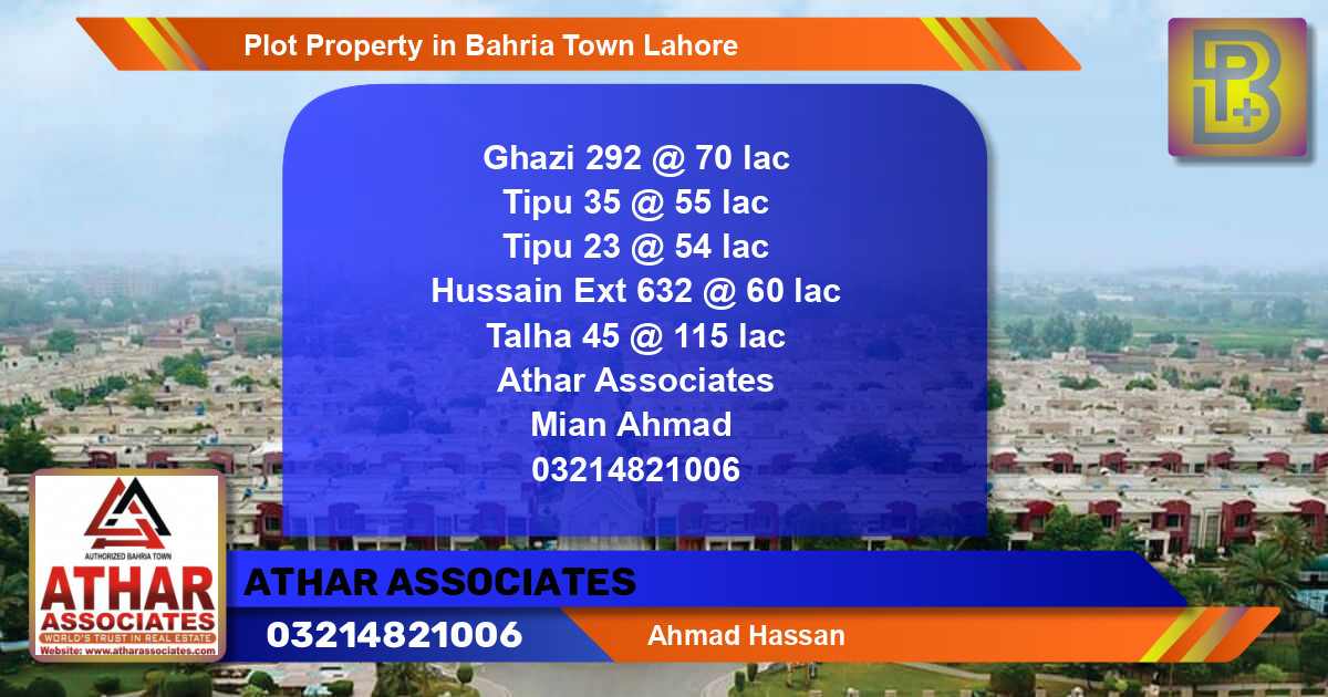 Residential Plot for Sale in Bahria Town, Lahore - (BP-58334)