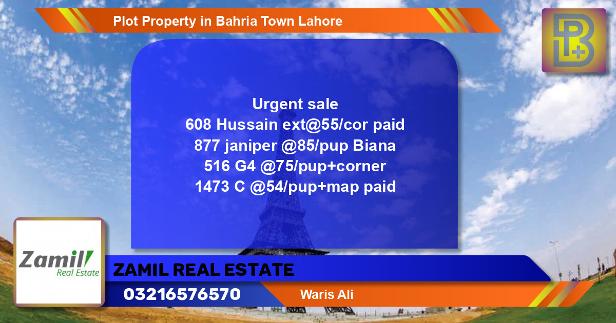 Residential Plot for Sale in Bahria Town, Lahore - (BP-58359)