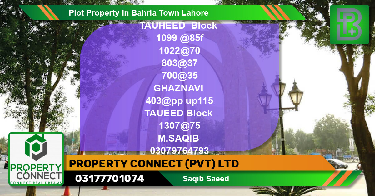 Residential Plot for Sale in Bahria Town, Lahore - (BP-58397)
