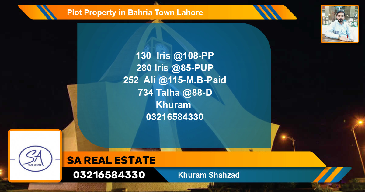 Residential Plot for Sale in Bahria Town, Lahore - (BP-58410)