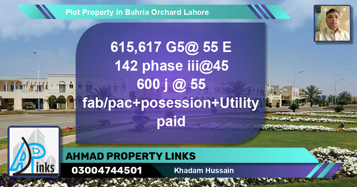 Residential Plot for Sale in Bahria Orchard, Lahore - (BP-58413)
