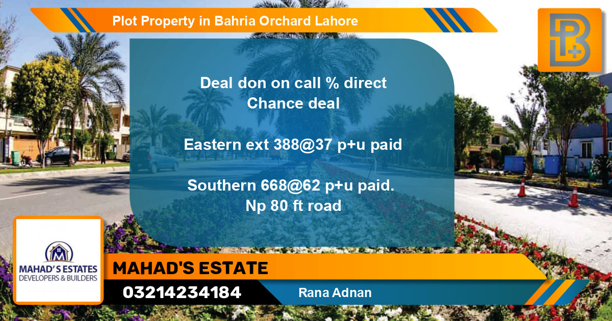 Residential Plot for Sale in Bahria Orchard, Lahore - (BP-58415)