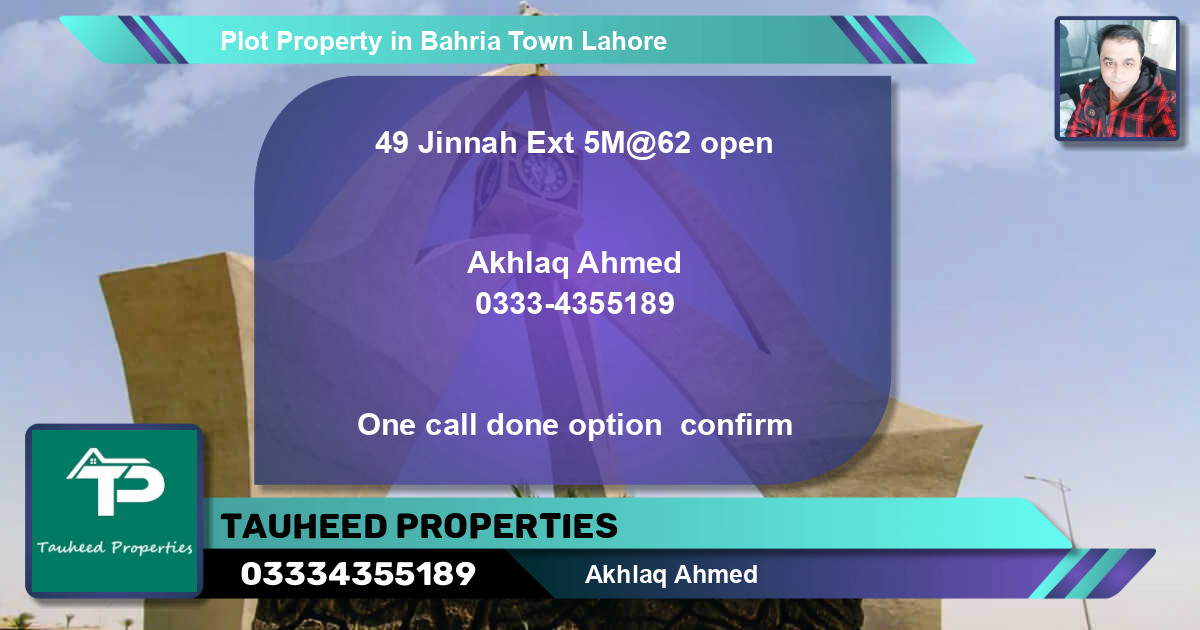 Residential Plot for Sale in Bahria Town, Lahore - (BP-58425)
