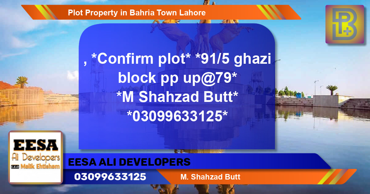 Residential Plot for Sale in Bahria Town, Lahore - (BP-58439)