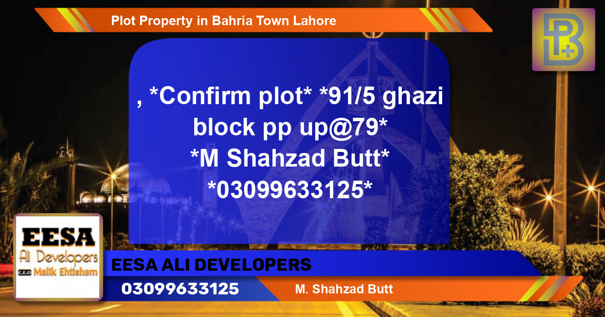 Residential Plot for Sale in Bahria Town, Lahore - (BP-58440)
