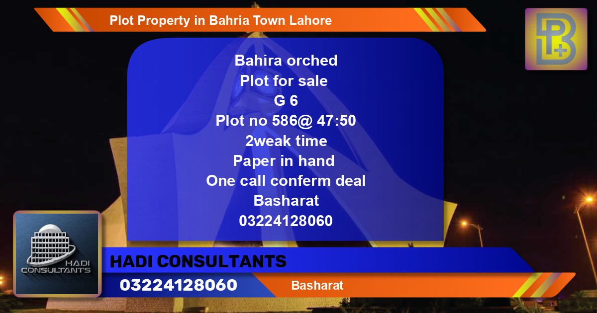 Residential Plot for Sale in Bahria Town, Lahore - (BP-58458)